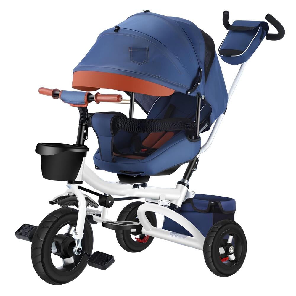 Triciclo Reversible Plegable Azul Con Accesorios Lubabycas