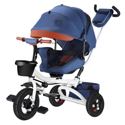 Triciclo Reversible Plegable Azul Con Accesorios Lubabycas