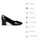 thumbnail image 5 of Zapato Mujer Charol Negro Taco Ancho Punta Redonda HL17, 5 of 8