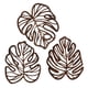 thumbnail image 3 of 3 Piezas De Hojas De Palma De Madera Para Decoración De Pared, Obra De Arte Para Pasillo, Balcón, Sala De Estar, Marrón, 3 of 5