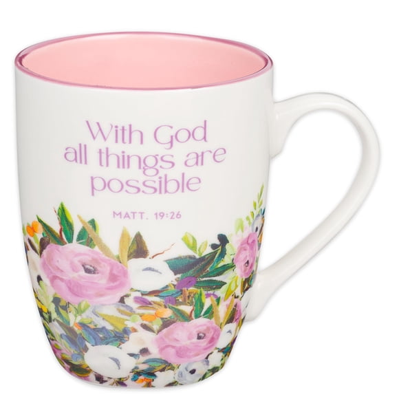 Taza de café Christian Art Gifts 355 ml con diseño floral