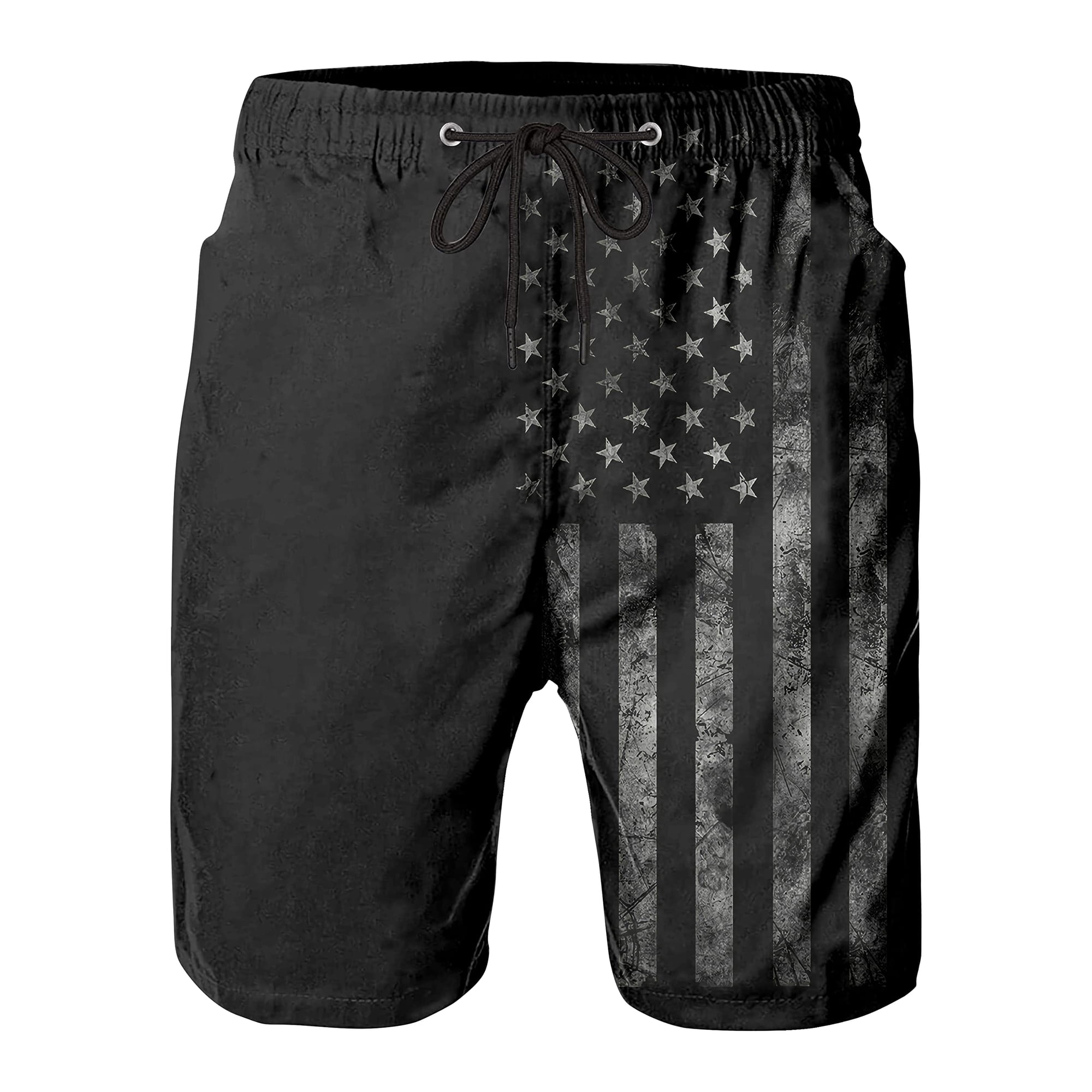 Ft Fenteng - Bañador Corto Para Hombre Shorts De Playa De Secado Rápido Estilo Hawaiano Bermudas De Baño Vintage Negras Con Bandera Estadounidense Con Forro De Malla Talla Grande