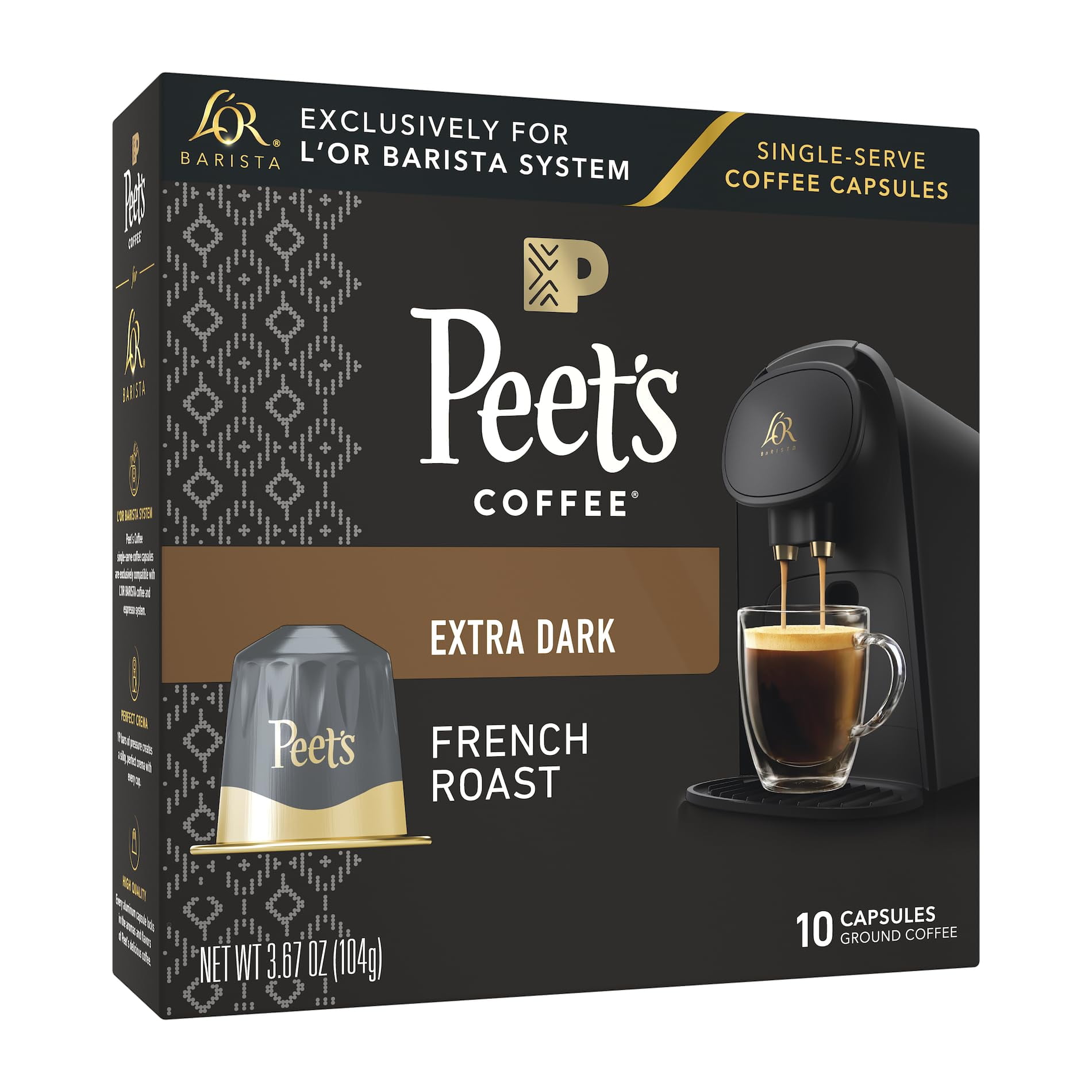 Cápsulas De Café L'or Barista Peet's French Roast 10 Cápsulas X10