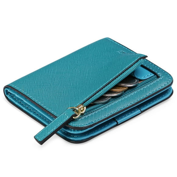 Cartera Mujer Pequeño Con Rfid Bloquea, Mini Monedero Bifold Para Tarjetas, Billetera De Piel Plegable Con Bolsillo, Tarjetero Minimalista Con Ventana De Identificación Para Chica Mujer