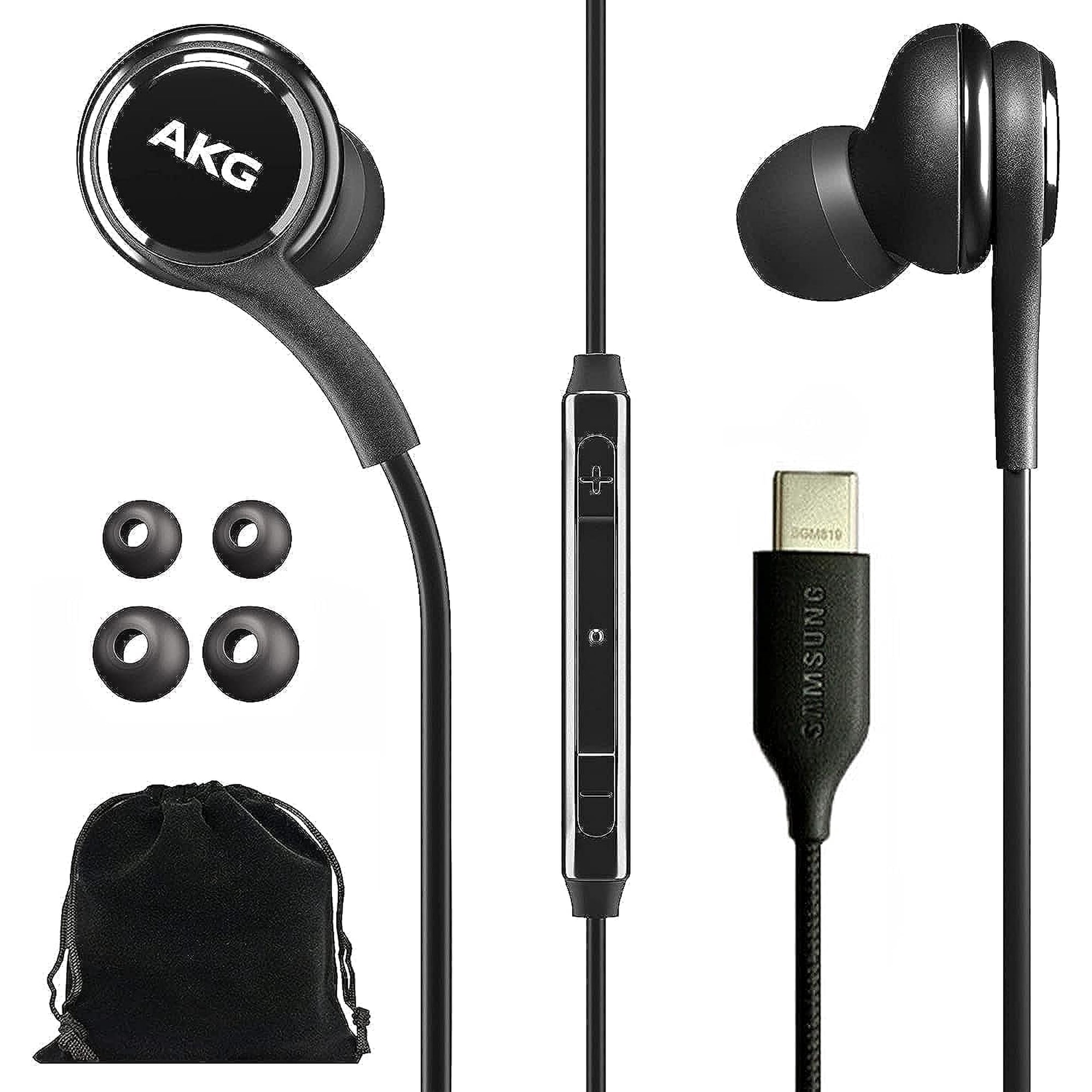 Auriculares Samsung Akg Con Cable Usb Tipo C Originales Con Micrófono, Color Negro