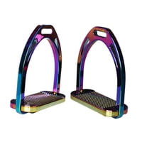 Magideal - 2 Estribos De Aleación De Aluminio Para Montar A Caballo, Antideslizantes, Sólidos Y Ligeros, De Repuesto Para Entusiastas Del Entrenamiento Y Adultos Multicolor