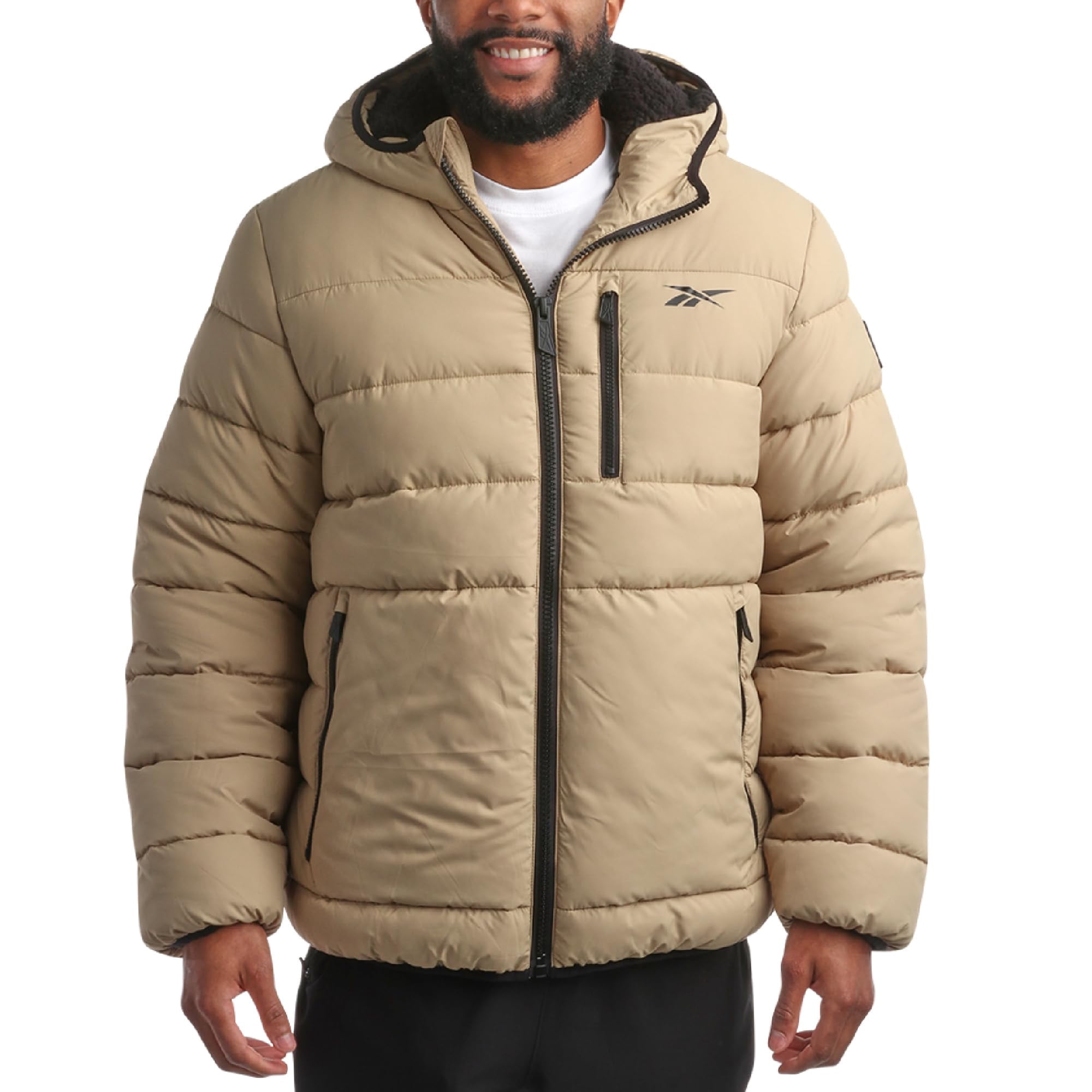 Chaqueta De Invierno Reebok Heavyweight Con Forro Sherpa, Parka Acolchada Para Hombre