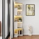 thumbnail image 1 of Corner Book Shelf - 5 Tier Corner Bookshelf Bookcase with Baffle, Freestanding L Shaped Display Shelf Stand with led lights for Home Office, Living Room, Bedroom, Kitchen, 1 of 3