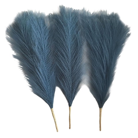 Bothyi - 3 Flores Secas De Caña Bohemia De Hierba De Pampa Para Jarrón, Sala De Estar, Azul, Verde