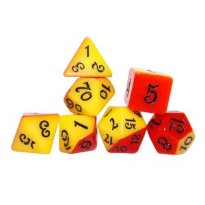 Magideal - 7 Piezas De Dados De Juego De Múltiples Caras, Dados Poliédricos Juguetes De Enseñanza De Matemáticas, Juguetes De Entretenimiento Juego De Dados Para Rojo Amarillo