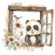 thumbnail image 3 of Lindo Panda Etiqueta De La Pared Decoración Del Hogar Mural De Pared Para Restaurante Dormitorio Cocina, 3 of 3