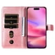 thumbnail image 4 of Funda con Cremallera para iPhone 16 Plus, Carcasa Cartera de Cuero PU con Soporte y Tarjetero, 4 of 6