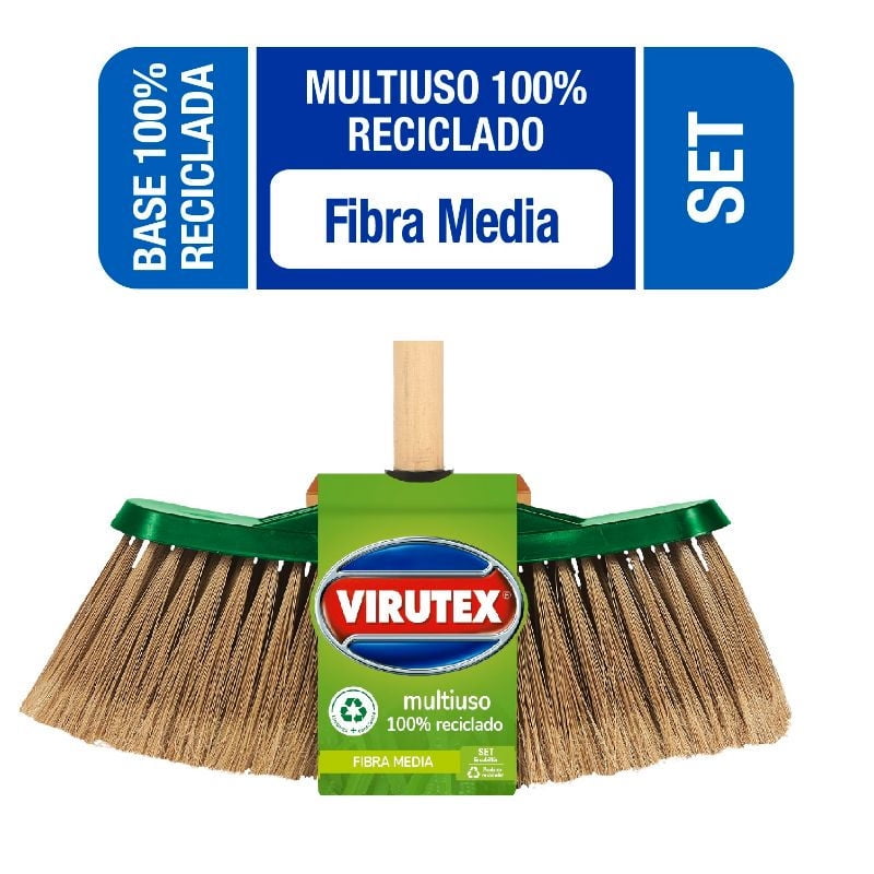 Virutex - Escobillón Multiuso 100% Reciclado Fibra Media