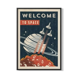 Creango - Cuadro Poster Enmarcado Bienvenido Al Espacio Decorativo