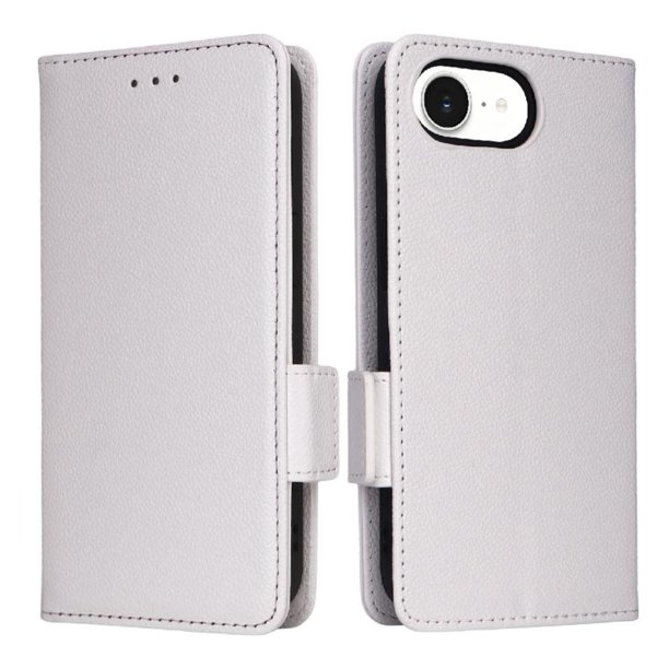 Funda Cartera para iPhone 17E Tapa Flip con Ranuras y Soporte Blanco
