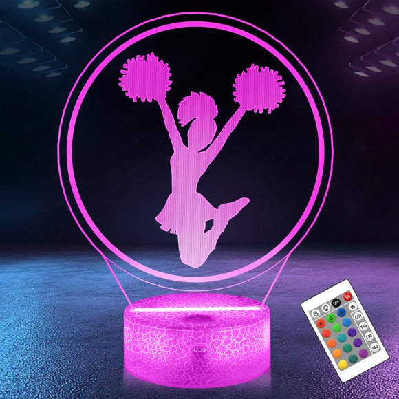Lámpara 3D OkiyiD Cheerleader RGB con control remoto y temporizador