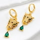 thumbnail image 2 of Aros Leopardo Colgantes, Gota Circón verde, 2 of 6
