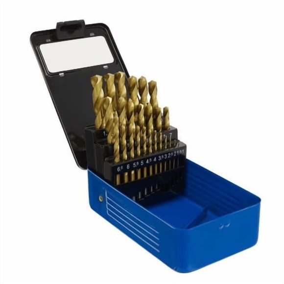Brocas Acero Rápido 1 a 13 Mm Hss Cobalto con Titanio 25 Pcs