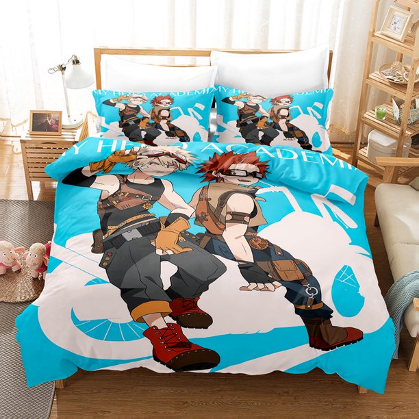 My_Hero_Academia 3 Pcs Comforter Set with 2 Pillowcases,My_Hero_Academia Bedding Set Sheet Set for Kids Adults,All Season Lightweight