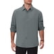 thumbnail image 5 of Camisas formales para hombres con cuello de cuadros, manga larga, camisa de vestir abotonada, L gris, 5 of 6
