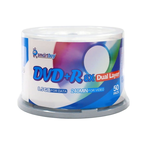 Husillo DVD+R DL, 8,5 GB, 8X, logotipo Smartbuy, paquete de 50 unidades
