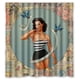 thumbnail image 1 of ¡Pookoo! Cortina de ducha vintage con diseño de chica pin-up, juego de cortinas de baño con ganchos, tamaño 66 x 72 pulgadas, 1 of 3