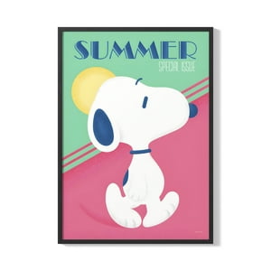 Creango - Cuadro Poster Enmarcado Snoopy Summer Decorativo