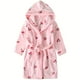 thumbnail image 1 of Girls Hooded Bathrobe Strawberry Pattern Flannel Soft Warm Pockets Belt Robe Pyjamas Sleepwear Kids Spring Clothes, 1 of 3