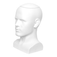 Ioensy - Cabeza De Maniquí Calva, Soporte De Exhibición De Peluca Masculina Para Postizos, Diadema Para Auriculares, Color Blanco