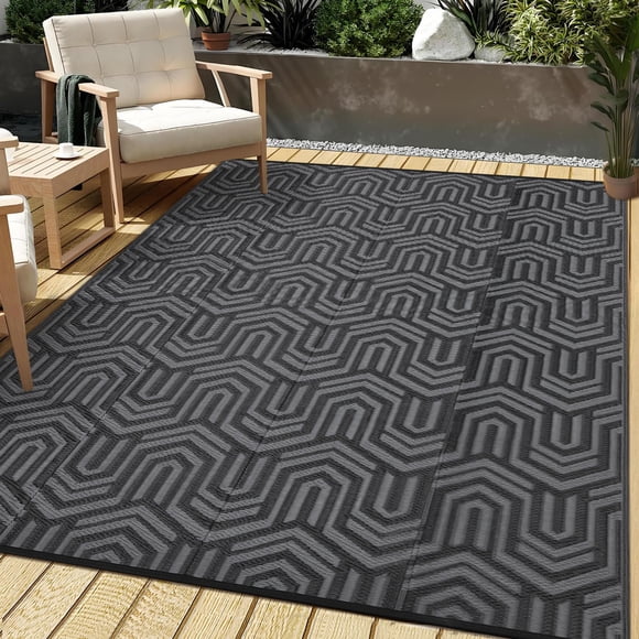 Alfombra Exterior 229 X 305 Cm Impermeable Y Plegable