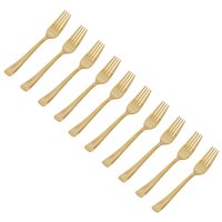 Bothyi - Vajilla Resistente Para Postres, Fiestas, Bodas, 10 Tenedores Dorados