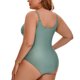 thumbnail image 5 of Agnes Orinda Traje de Baño de una Pieza para Mujer Talla Grande Control de Abdomen con Recortes y Push Up de Cintura Alta para Playa 3X Verde Militar, 5 of 8