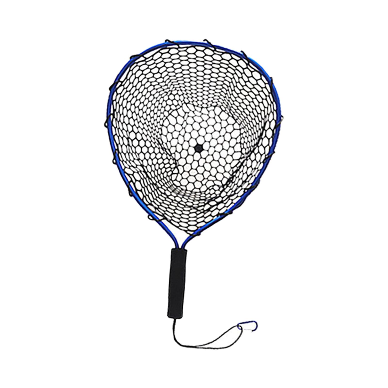 Magideal - Red De Aterrizaje De Pesca, Red De Malla De Pesca, Marco De Aleación De Aluminio Duradero Portátil, Red Para Vadear, Accesorios De Pesca Para Barcos , Azul