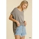 thumbnail image 1 of Top Corto Transparente con Mangas Dolman, Escote Redondo y Abertura Lateral, 1 of 10