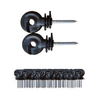 Ioensy - 100 Piezas De Aisladores Para Cercas Eléctricas, Cercas Prémium, Postes Circulares, Aisladores De Madera, Color Negro