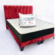 thumbnail image 1 of Cama Dos Plazas con Colchon + Pack de Almohadas Tapizado en Felpa Rojo, 1 of 7