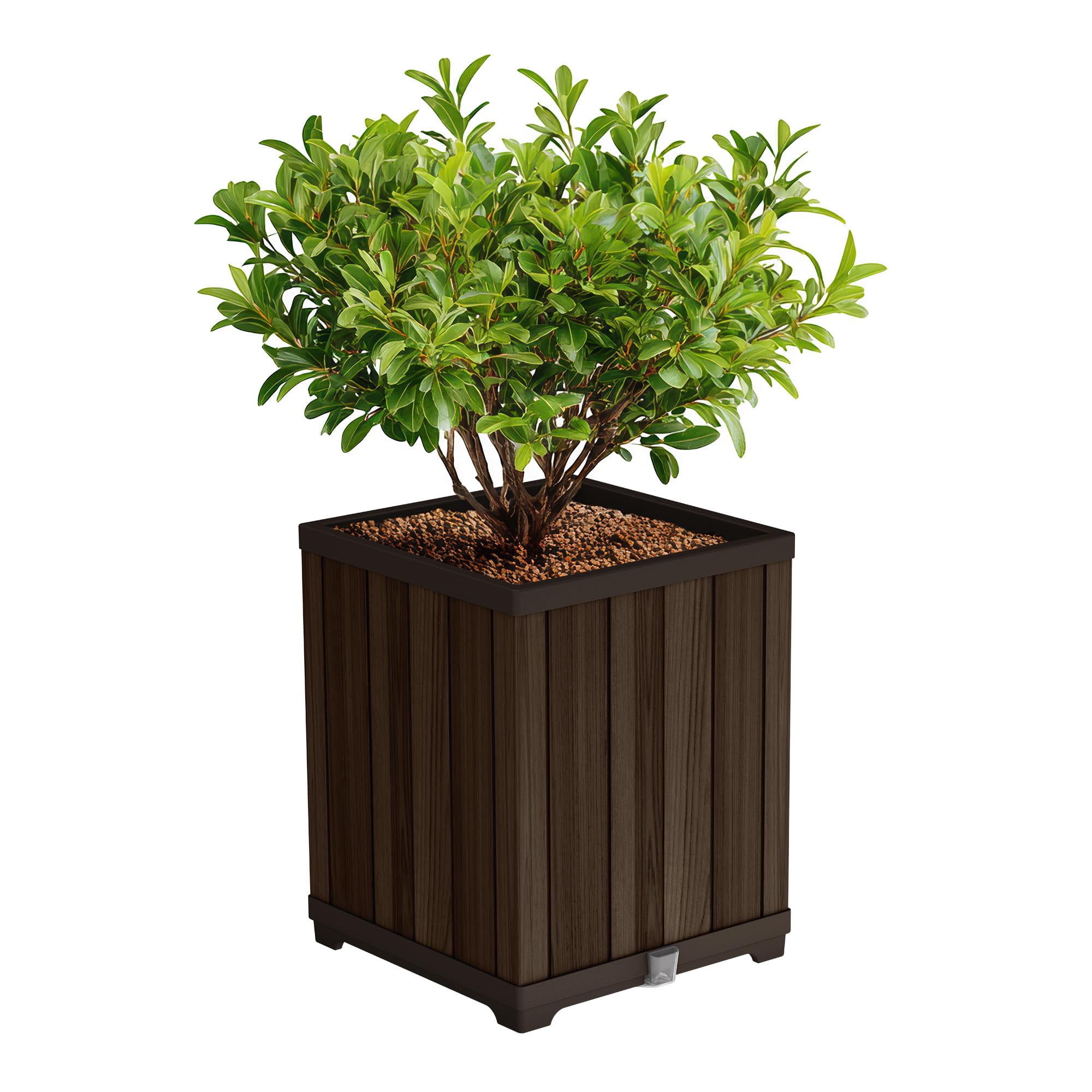 Maceta Keter Signature 46x46x55 Cm Aspecto Madera Color Palo De Rosa