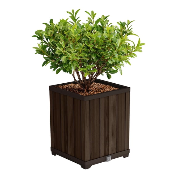 Maceta Keter Signature 46x46x55 cm aspecto madera color palo de rosa