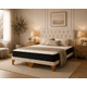 thumbnail image 3 of Cama Europea 2 Plazas Capitoné Beige Lino Premium con Colchón | Base Dividida y Respaldo Alto, 3 of 10