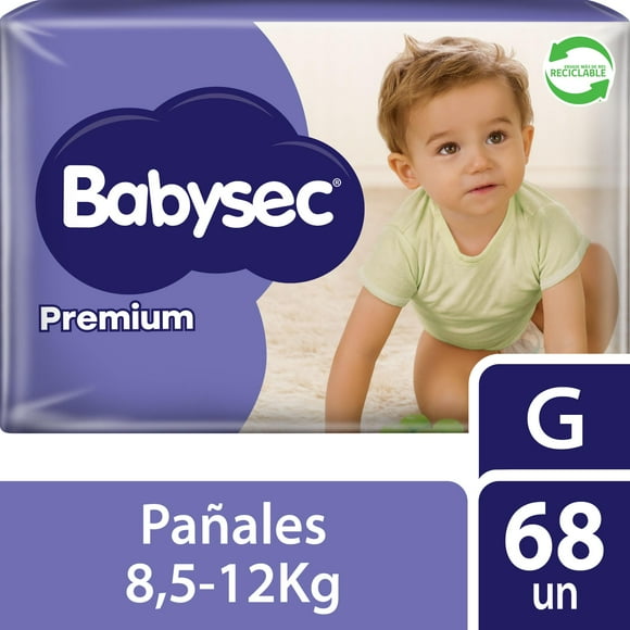 Pañales de Bebé Babysec Premium Cuidado Total 68Un G