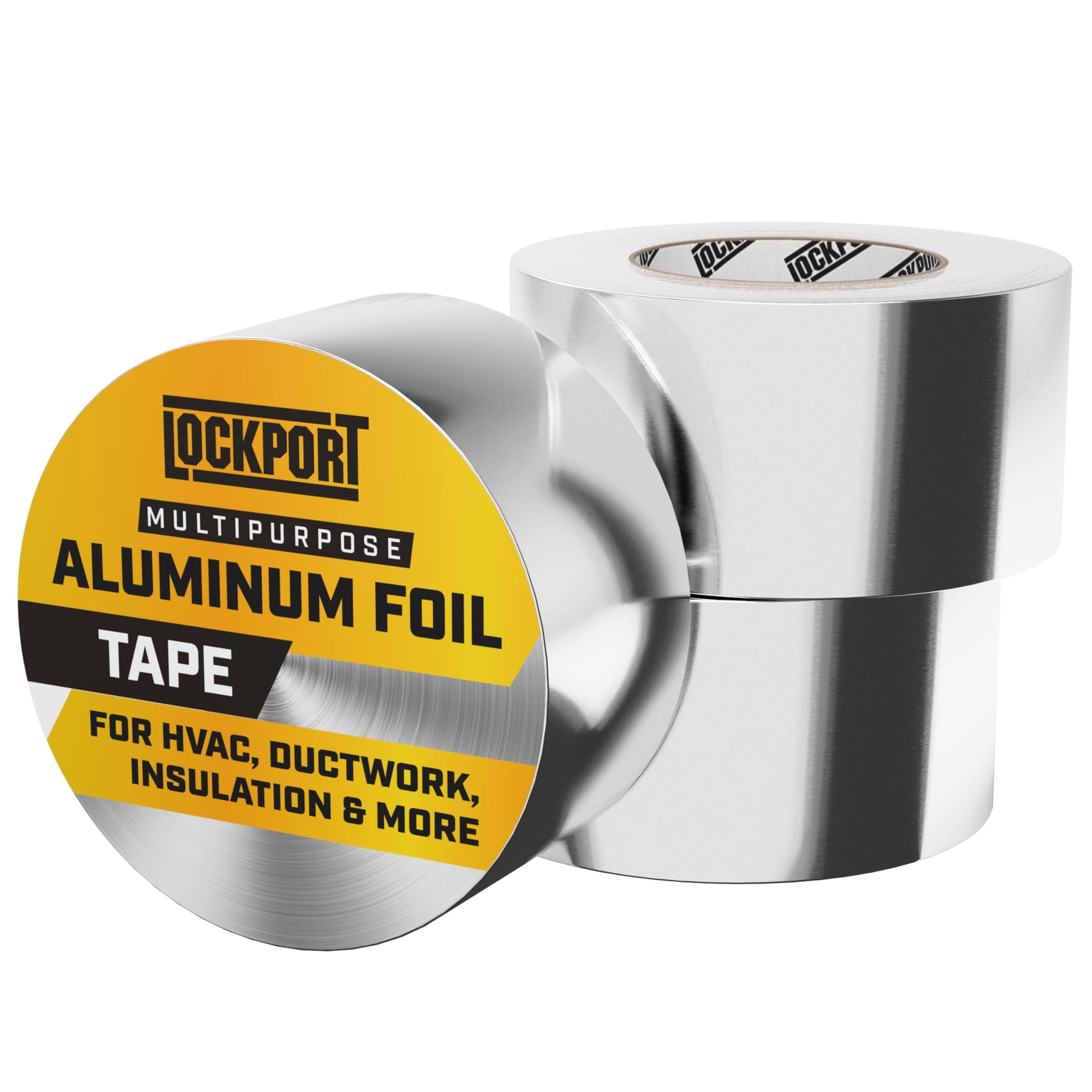 Cinta De Aluminio Lockport De 2 X 225 Pies, Paquete De 3 Unidades, Sellado De Conductos Hvac