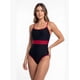 thumbnail image 1 of Traje de baño mujer natación con franja rojo, 1 of 2
