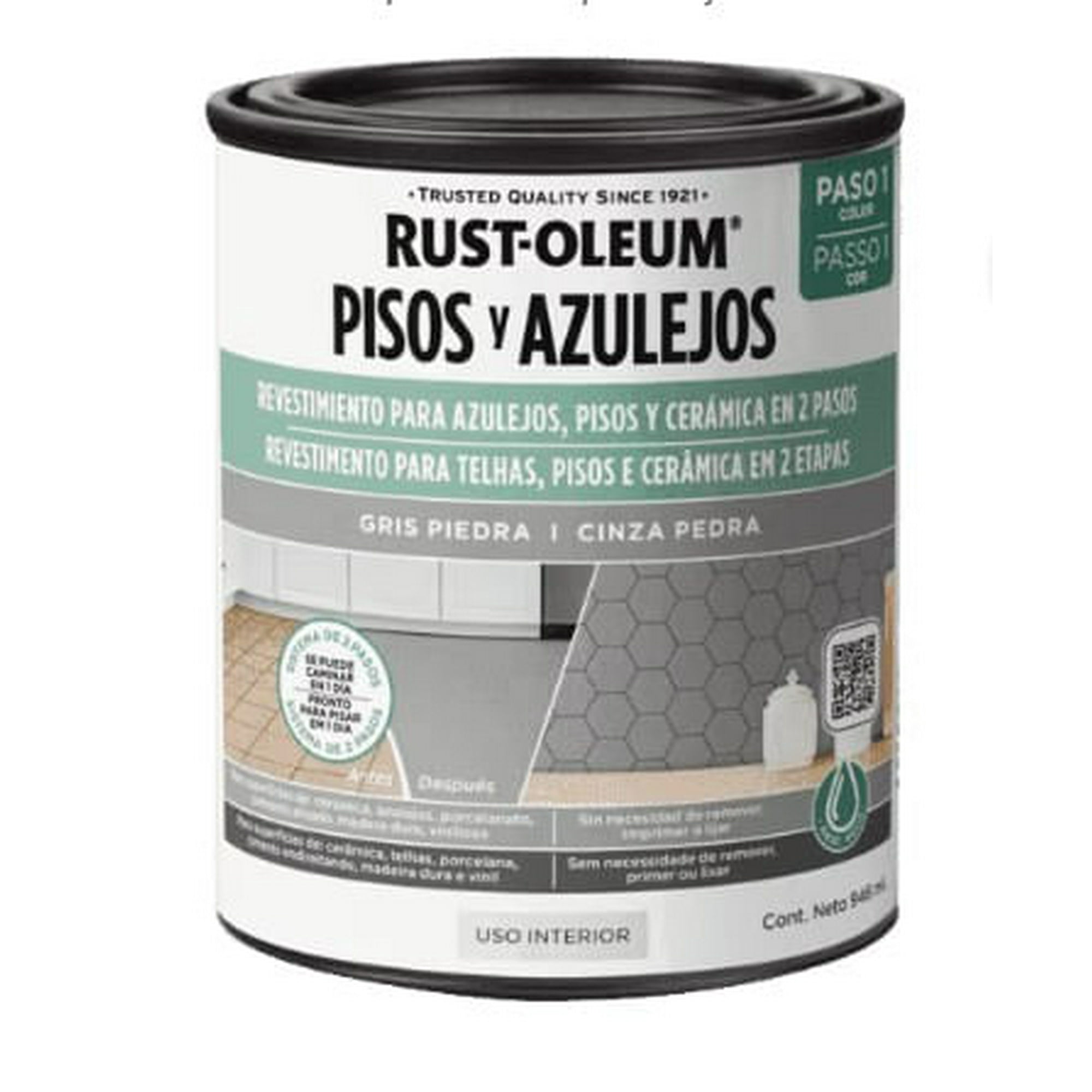 Rust-oleum - Protector Para Pisos Y Azulejos Base Gris Piedra 946 Ml