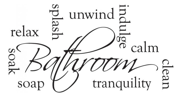 Rienda Libre Graphics - Decomural Bathroom Words Relax Soak Unwind Ws-41025