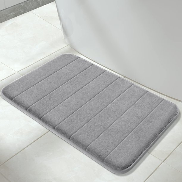Alfombra de baño Yimobra, espuma viscoelástica supersuave, absorbente, 80 x 50 cm, color gris