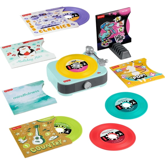 Fisher-Price Juguete Tocadiscos Musical Rockin’ con 6 Álbumes