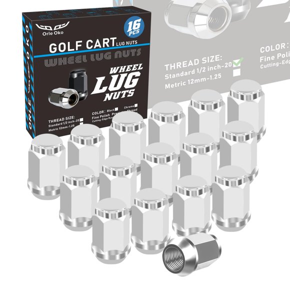 Tuercas de rueda Orle Oko 16 pzas 1/2-20 cromo para carrito de golf