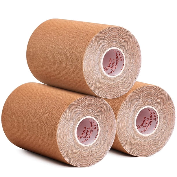 Cinta de kinesiología Gsbomzap, paquete de 3 unidades, 10 cm x 5 m, resistente al agua