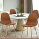 thumbnail image 3 of Comedor redondo de vidrio Cross 120cm + 5 Silla Spoon Ecocuero Vintage - Café, 3 of 4