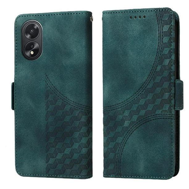 Carcasa FOXDOCK OPPO A18 4G de cuero PU, diseño acolchado clásico, protección contra caídas y rayones